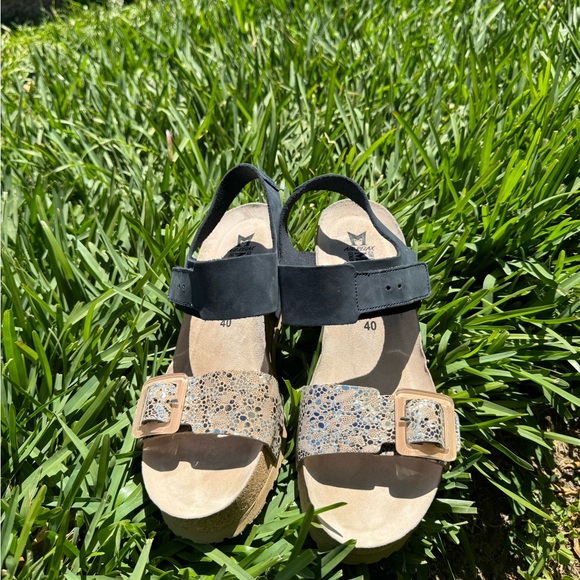 MEPHISTO Alissa Wedge sandals navy color 40 US 9 - 9.5 - Picture 11 of 15